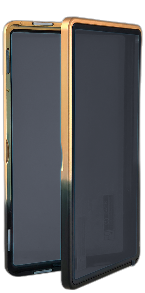 Black and gold case open